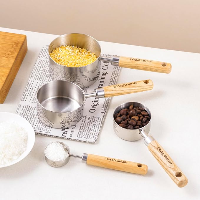 Coffee Scoop – 1Tbsp(15ml) Vintage Measuring Spoon, 304 Stainless Steel with Solid Wood Handle – Perfect for Coffee, Tea, and More
