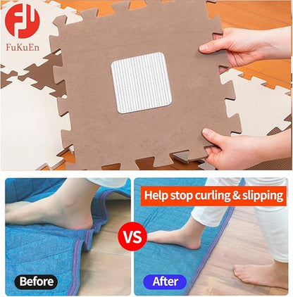 Anti Slip Carpet Grips 8 Pcs Vacuum Technology Carpet Gripper for Hardwood Floors Anti Curling Rug Pad Grippers Washable Non Slip Area Rug Stopper