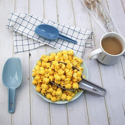 Flour Scoop Set of 3 for Canisters, Ice, Popcorn, Pet Food, Dry Goods, Coffee Beans, Candy - Plastic Scoops 1.7/3.4/5.1 oz