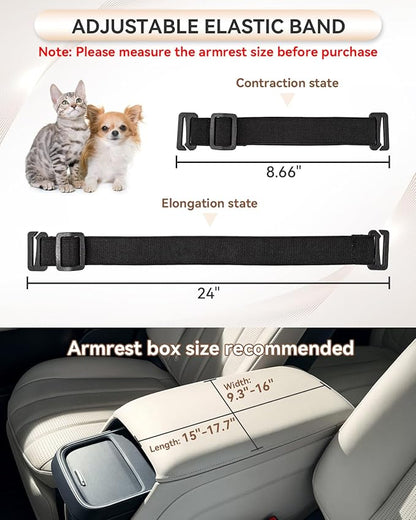 PETSFIT Center Console Dog Car Seat with Safe Protection Hooks, Pet Car Seat with Upgraded Safety Tethers, Washable Cushion, Console Dog Car Seats for Small Dogs (Coffee)