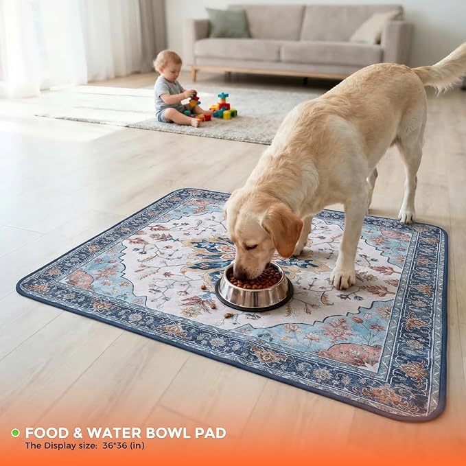 Hompet 2 Pack Super Absorbent Dog Door Mat for Muddy Paws, Washable Pee Pads for Dogs, Reusable Puppy Training Pads, Quick Dry Non-Slip Pet Entryway Rug, Leak-Proof Potty Pad for Indoor Floors 36x36