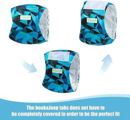 wegreeco Small Dog Diapers Male,Reusable Belly Bands for Male Dogs,Washable Doggie Puppy Male Diapers Wraps,Medium Large Size(5 Pack X-Small, Dark Geometry)