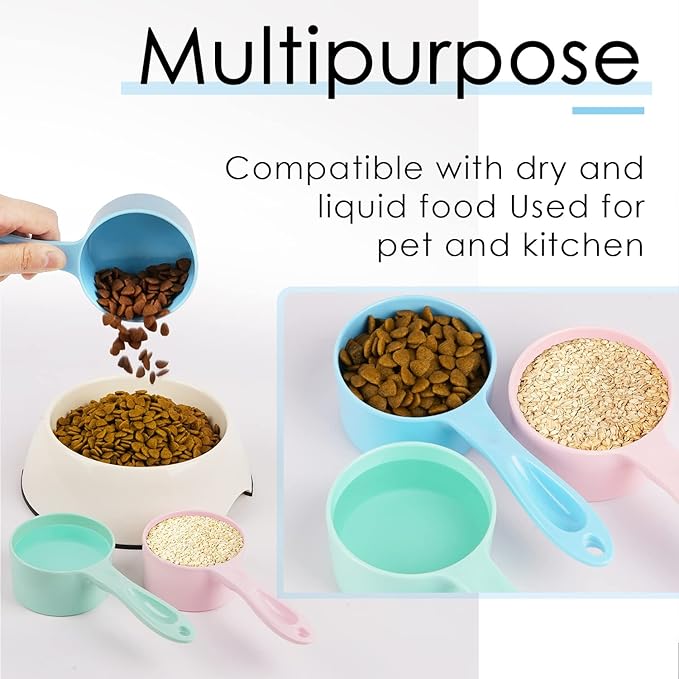 Super Design1 Cup Dog Food Scoop for Container Melamine Measuring Scoop for Dogs Cats Birds and Rabbits Pet Food Feeding Scoop Dishwasher Safe - Baby Blue