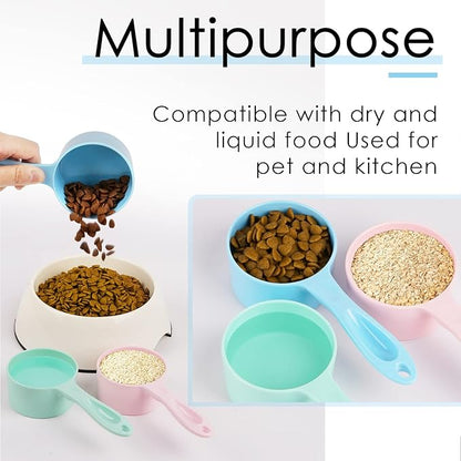 Super Design 1/2 Cup Dog Food Scoop for Container Melamine Measuring Scoop for Dogs Cats Birds and Rabbits Pet Food Feeding Scoop Dishwasher Safe - Baby Blue