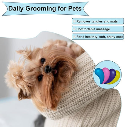 Gentle Grooming Puppy Brush with Gift Box ， Fit for Small Dog ， Yorkie, Shih Tzu, Maltipoo, Maltese and Pomeranian ，Toy Poodle Accessories, Soft Bristle (Gradient Color)