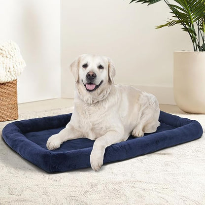 Patas Lague Bolster Dog Bed for Extra Small Dogs 16''x12'', Soft Warm Foam Pet Sofa Bed, Machine Washable Pet Cat Crate Mat for Toy Breeds, Navy Blue