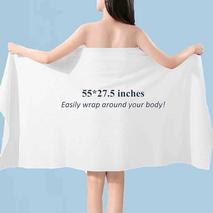 Disposable Bath Towels, Size 55" x 27.5", Ultra Soft, Quick Dry Thickened Body Towels, Camping Towel, Disposable Towels for Travel Beach Gym Sauna Spa, Travel Towels, Pet Towel (2)