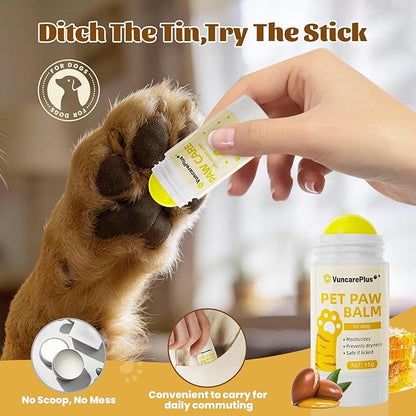 Dog Paw Balm Stick for Dry Cracked Paws, Natural Paw Moisturizer with Shea Butter & Avocado Oil, Soothing Dog Paw Care for Hot Pavement & Cold Weather, Lick-Safe (15g/0.5oz)