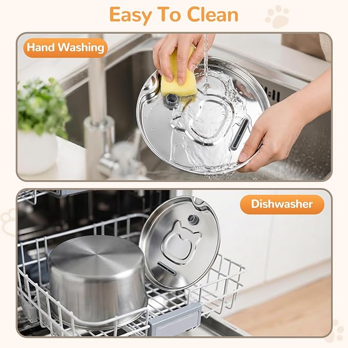 Cat Water Fountain Stainless Steel,135oz/4L,with Adjustable Pump & 3 Flow Modes, Ultra-Quiet Automatic Cat Dog Water Dispenser, Large Capacity Water Fountain for Cats,Dogs,Multiple Pets (20)