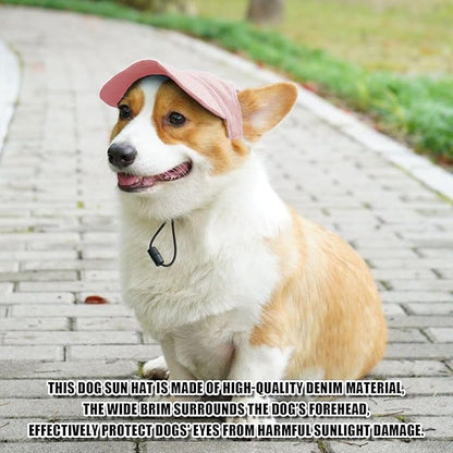 Dog Baseball Cap,Pet Summer Beach Hat,Dog Cat Sunbonnet Cap with Ear Holes,Adjustable Cat Visor for Small Medium Large Dogs (Pink, X-Large)