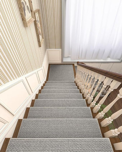 PADOOR Non Slip Stair-Treads Matching-Mat for Wooden Steps, Square Rubber Backing Non Slip Stair Landing Mat 30x30 inch