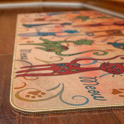 GreaterGood Festival Pets Non-Slip Floor Runner Rug Colorful Paw Print Hallway Mat with Rubber Backing 47" Long, Pet-Lover Accent Rug (Dog)