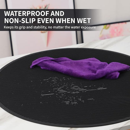 Pet Grooming Table Non-Slip Mat - Padded Mat for at-Home Grooming Dogs and Cats,Bathing Mat for Pets, Diameter: 22.4inch/57cm (Black, Diameter: 22.4inch/57cm)