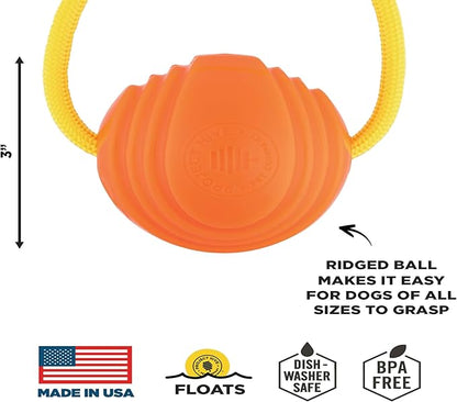 Project Hive Large Looped Dog Ball | Interactive Toys Compatible with Hive Zoomer Dog Ball Thrower | Perfect for Fetch and Tug Play | Orange