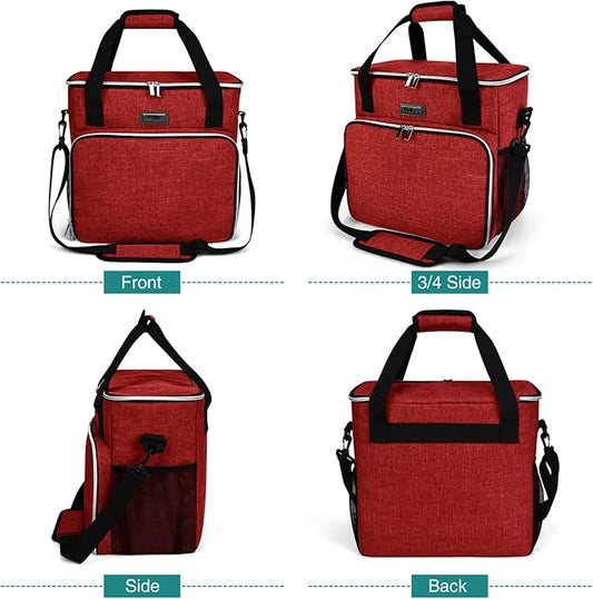 BAGLHER Dog Travel Bag, Pet Travel Bag (ALL Pet Travel Supplies), With 2 Pet Food Containers and 2 Collapsible Silicone Bowls; Essential Kits for Travel Red