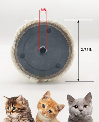 BNOSDM 6 Pack 15”x2.75” M8 Cat Tree Scratching Post Replacement Parts for Indoor Cats Tower Rope Scratch Poles Refill Sisal Pole Part for Refurbishment Accessories Spare