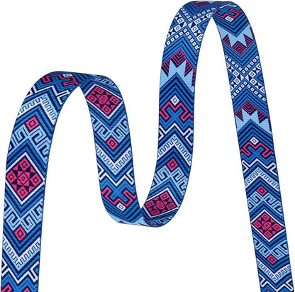 Dog Collar with Bohemia Floral Tribal Geometric Patterns - Soft Ethnic Style Collar Adjustable for Small Medium Large Dogs(Blue Ethnic Style,L)
