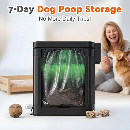 Dog Poop Trash Can Outside - Odor Control & Waterproof, 2.7Gal Metal Pet Waste Garbage Can with Lid & Foot Pedal - Includes 30 Bags, a Bag Holder, and Lawn Stakes for Outdoor Security