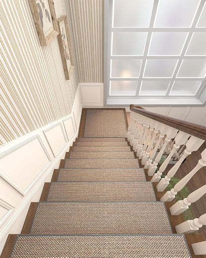 PADOOR Non Slip Stair-Treads Matching-Mat for Wooden Steps, Square Rubber Backing Non Slip Stair Landing Mat 30x30 inch