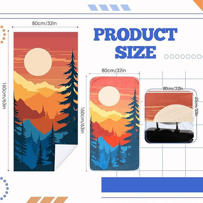 2 Pack Car Seat Towel Cover and Athletic Running Towel with Storage Bags, Sweat Washable Gym Seat Protector Non Slip for Dog Pet Workout Running Outdoor Sport Activities(Sedona)