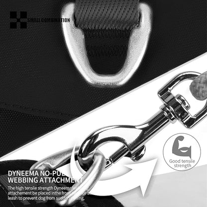 Lightweight Dog Harness, Large to Very Large Breeds, Adjustable Fit.Pet Harness with Pocket, Dog Training Harness for Outdoor Walking Running, Hiking (Black, XXS)