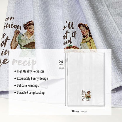 Funny Recipe Kitchen Towels-Microfiber Hilarious Absorbent Hand Towel Dish Rags, for Hostess Mom New Home Housewarming on Birthday,Christmas,Thanksgiving Day,16" x 24"