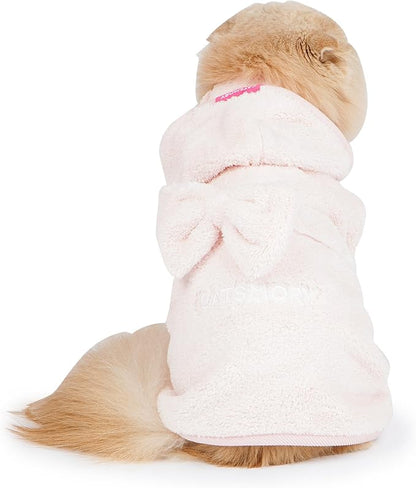 CATSMORY] Microfiber Bath Gown for Small Dog and Cat Bath Robe Towel, Quick Drying, Microfiber Towel (Medium)
