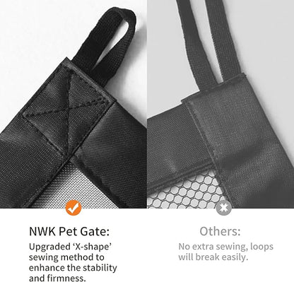 NWK Magic Dog Gate for Stairs Pet Gate for The House Providing a Safe Enclosure for Pets to Play and Rest, 6 Hooks Design (38'' X 30'')