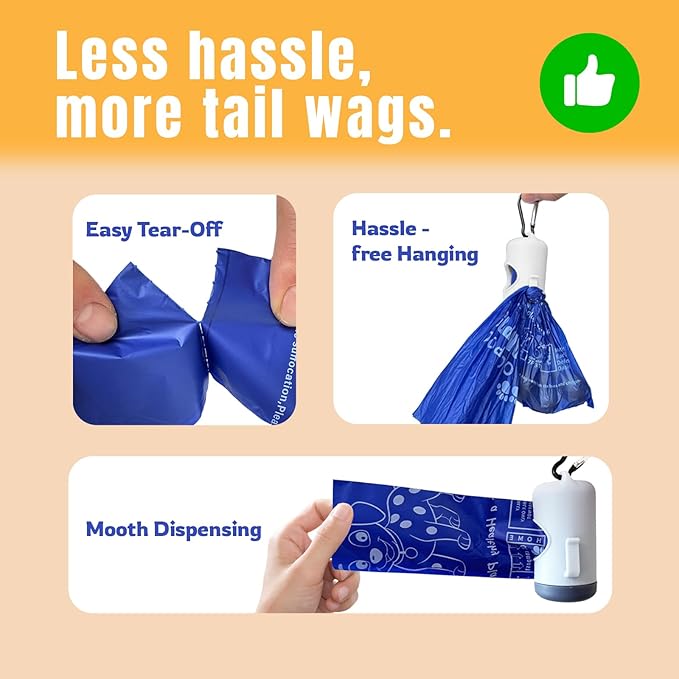 Compostable Dog Poop Bags BPI Certified Biodegradable Pet Waste Bags Leak-Proof Thickened and Opaque Eco Design (30 rolls 450 bags)