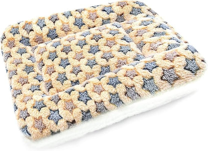 Small Animal Bed Mat, Soft & Warm, Suitable for Guinea Pig, Hamster, Rabbit, Rat and Bearded Dragon (X-Large(13.3''x9.4''), Star Brown)