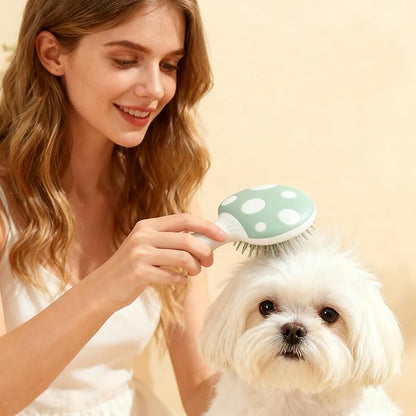 Small Dog Grooming Brush,Mushroom Shaped Puppy Brush Detangling Dog Hair Brushes for Wet or Dry - Perfect for Shih Tzus,Yorkies,Maltipoos - Ideal Puppy Hair Brushes for Maltese Small Breeds (Green)