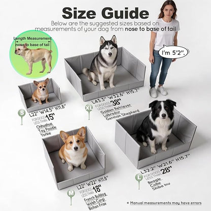 Dog Litter Box, Puppy Pee Pad Holder Foldable, Small Indoor Dog Potty Tray for Puppy, High Walls, Seamless, No Assembly, Waterproof, Easy to Clean, No Spill,Portable for Travel