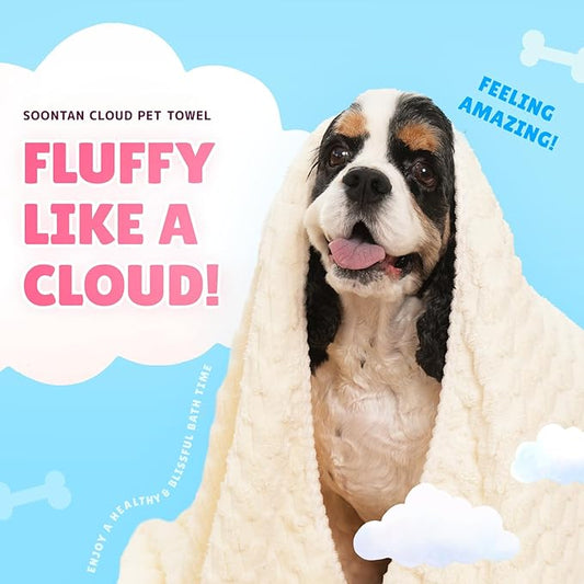 Microfiber Dog Towel Set for Drying Dogs – Absorbent, Quick-Dry, and Soft Towels for Bathing and Grooming Dogs and Cats, Including 2 Different Sized – Cloud Pet Towels (Pink)