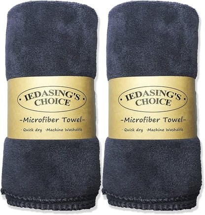 IEDASING'S CHOICE Dog Towel 2 Pack Super Absorbent Quick Drying Microfiber Towel Soft for Dog Bath & Puppy Grooming, Multi-Use, Grey