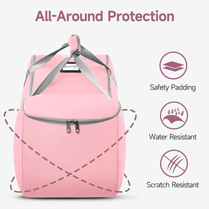 YOREPEK Infant Carseat Cover for Airplane Travel Compatible with All Nuna Pipa Car Seat and Base, Uppababy Mesa and Base, Padded Car Seat Bags for Air Travel, Car Seat Bag with 5 Protective Feet,Pink