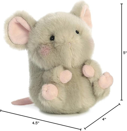Aurora® Playful Rolly Pet™ Frisk Mouse™ Stuffed Animal - Compact Size for On-the-Go Fun - for Adults, Kids, Birthdays, and Anniversaries - Gray 5 Inches