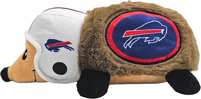 NFL Buffalo Bills Plush Hedgehog Toy for Dogs & Cats, Cool Soft Pet Toy for Fun and Interactive Play, Dog Chew Toy with Squeaker, Licensed Hot Pet Toy