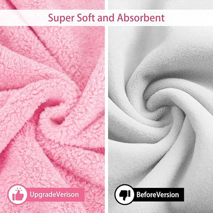 Pet Bathrobe Towel Dog Cat Drying Coat Super Absorbent Cute Dogs Bath Towel Hooded Robe Adjustable Collar & Belly Strap for XSmall to XLarge Pets (Pink, X-Small)