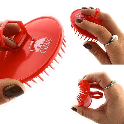 G.B.S Red Scalp Massager Shampoo Brush for Deep Cleaning Men's Hand Brush Plastic Growth Beard Brush Pet Grooming Round Palm Brush