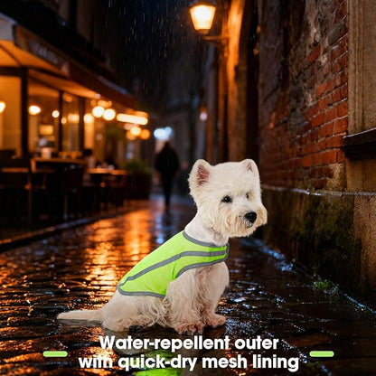 FUAMEY Dog Reflective Vest for Large Dogs,Dog Hunting Vest High-Visibility Dogs Safety Vest for Night Walking Water-Resistant Service Pet Gear Adjustable Outdoor Activities Neon Green L