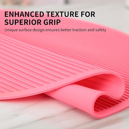 Pet Grooming Table Non-Slip Mat - Padded Mat for at-Home Grooming Dogs and Cats,Bathing Mat for Pets, Diameter: 22.4inch/57cm (Pink, Diameter: 22.4inch/57cm)