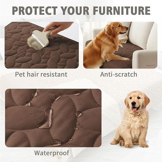 Ameritex Pet Bed Cover Dog Bed Blanket for Sofa and Furniture Waterproof New Pattern Design (52x82 Inch, Chocolate)