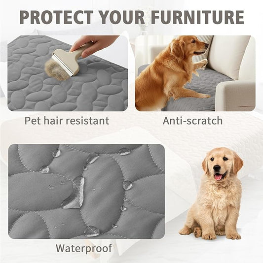Ameritex Pet Bed Cover Dog Bed Blanket for Sofa and Furniture Waterproof New Pattern Design (30x70 Inch, Light Grey)