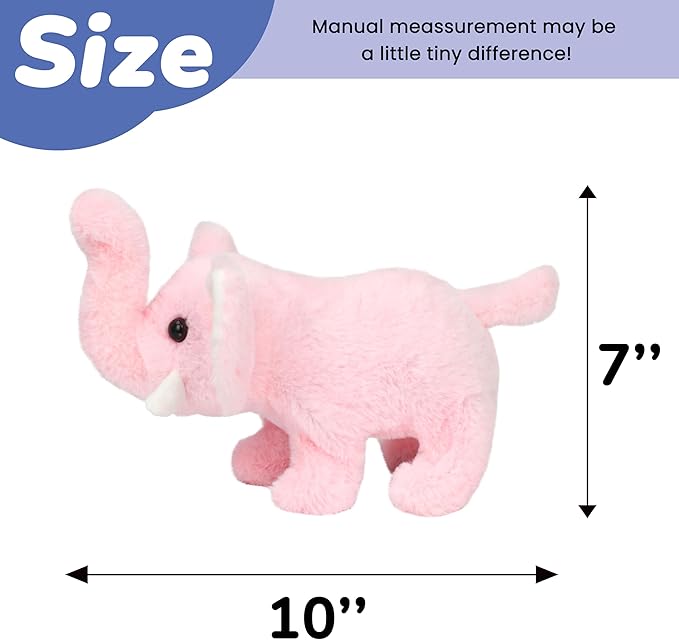 Hopearl Walking Elephant Interactive Crawling Elephish Electronic Plush Toy Animated Gifts for Toddlers Birthday, Pink, 8''