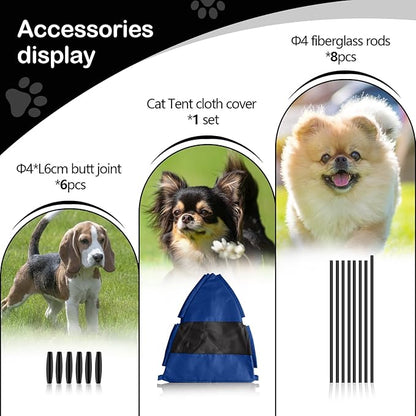 Cat Tent Outdoor/Indoor, Cat and Dog Waterproof Tent House, Outdoor Dog Bed Washable, Indoor/Outdoor Cave Nest Bed Small Dog Tent for Cat, Bunny and Small Animal (Blue, S)