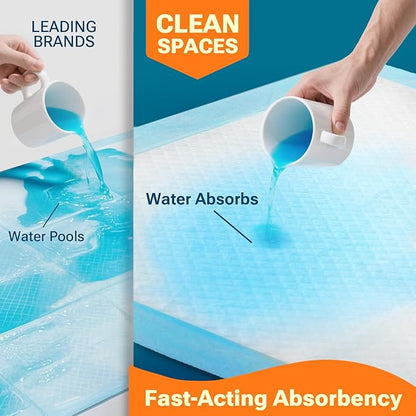 Super Absorbent Puppy Pads 22"x22" 30 Count, Quick Drying Dog Training Pee Pads, Disposable Underpads for Baby and Adults
