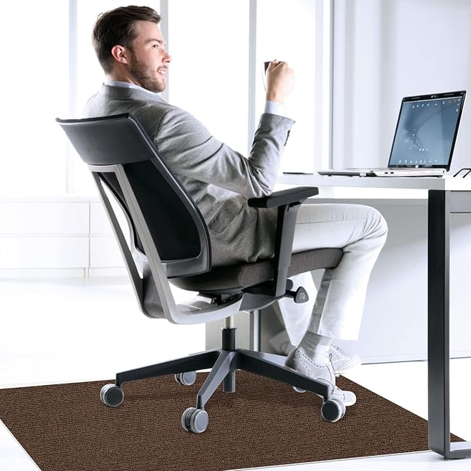Sycoodeal Office Chair Mat for Hardwood Floor,Office Computer Gaming Chair Mat for Tile Floor,Large Floor Protector Rug,Anti-Slip,Easy to Clean,Coffee(40"x55")