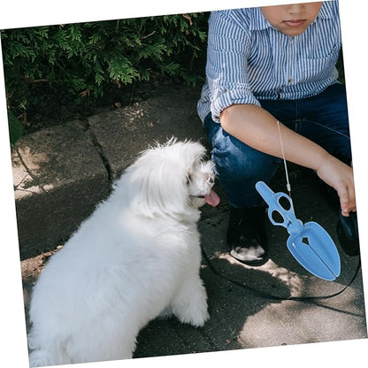 balacoo Pooper Scooper, Portable Pet Pickup Clip, Waste Picker, Scissor Shovel Clamp for Pet Dog Puppy Cat, Indoor Outdoor Cleaning Tools, Blue