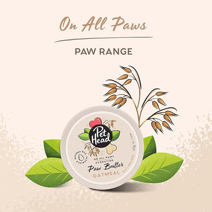 Pet Head On All Paws Oatmeal Paw Butter | Soothes & Nourishes for Soft Crack-Free Paws and Noses | Paw Moisturizer Balm | Vegan | Lick-Safe | Gentle Formula for Puppies | Made in USA | 1.4 oz.