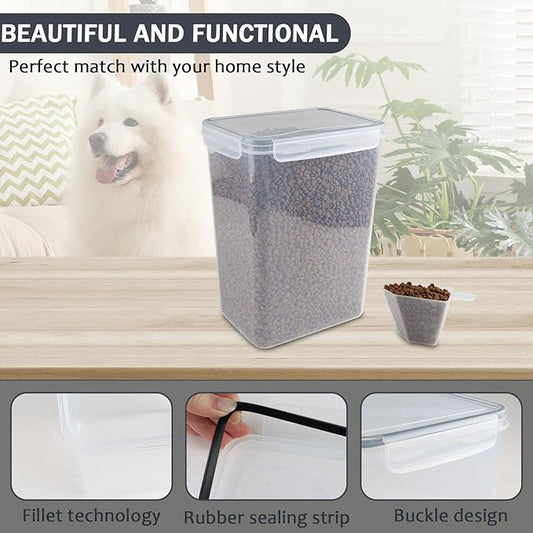 Geyecete 2 PC [8.5L/287 Oz] large food storage containers Extra Large dog Food Storage Containers with Airtight Lids Can hold 15-20 pounds-Black